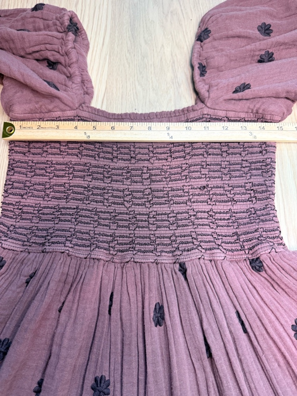 FREE PEOPLE Dahlia Floral Embroidered Brown Boho Maxi Dress Women’s Size Large - Picture 9 of 10